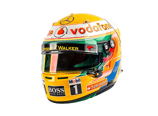 Yellow F1 Racing Helmet
